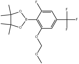 2-(2-fluoro-6-(methoxymethoxy)-4-(trifluoromethyl)phenyl)-4,4,5,5-tetramethyl-1,3,2-dioxaborolane Struktur