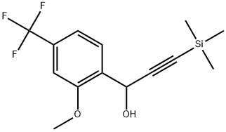 Benzenemethanol, 2-methoxy-4-(trifluoromethyl)-α-[2-(trimethylsilyl)ethynyl]- Structure