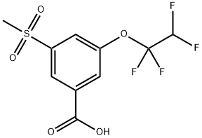 3-(Methylsulfonyl)-5-(1,1,2,2-tetrafluoroethoxy)benzoic acid 化学構造式