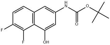 tert-Butyl (5,6-difluoro-4-hydroxynaphthalen-2-yl)carbamate 化学構造式
