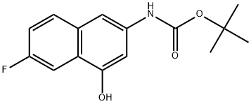 tert-Butyl (6-fluoro-4-hydroxynaphthalen-2-yl)carbamate 化学構造式