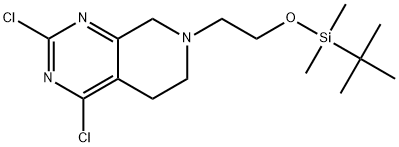 Pyrido[3,4-d]pyrimidine, 2,4-dichloro-7-[2-[[(1,1-dimethylethyl)dimethylsilyl]oxy]ethyl]-5,6,7,8-tetrahydro- Structure