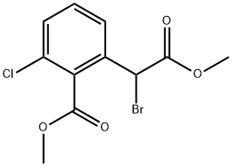 Methyl 2-(1-bromo-2-methoxy-2-oxoethyl)-6-chlorobenzoate Struktur