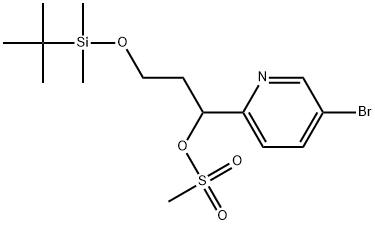 2-Pyridinemethanol, 5-bromo-α-[2-[[(1,1-dimethylethyl)dimethylsilyl]oxy]ethyl]-, 2-methanesulfonate 化学構造式