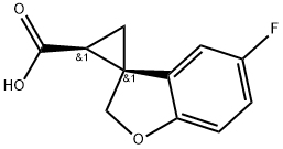 REL-(1′R,2′R)-5-氟-2H-螺并[苯并呋喃-3,1'-环丙烷]-2'-羧酸,2920195-64-6,结构式