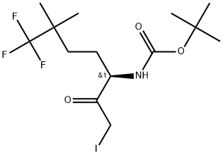 tert-Butyl (R)-(7,7,7-trifluoro-1-iodo-6,6-dimethyl-2-oxoheptan-3-yl)carbamate 化学構造式