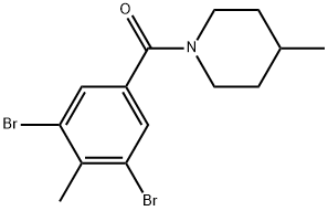 (3,5-dibromo-4-methylphenyl)(4-methylpiperidin-1-yl)methanone Structure