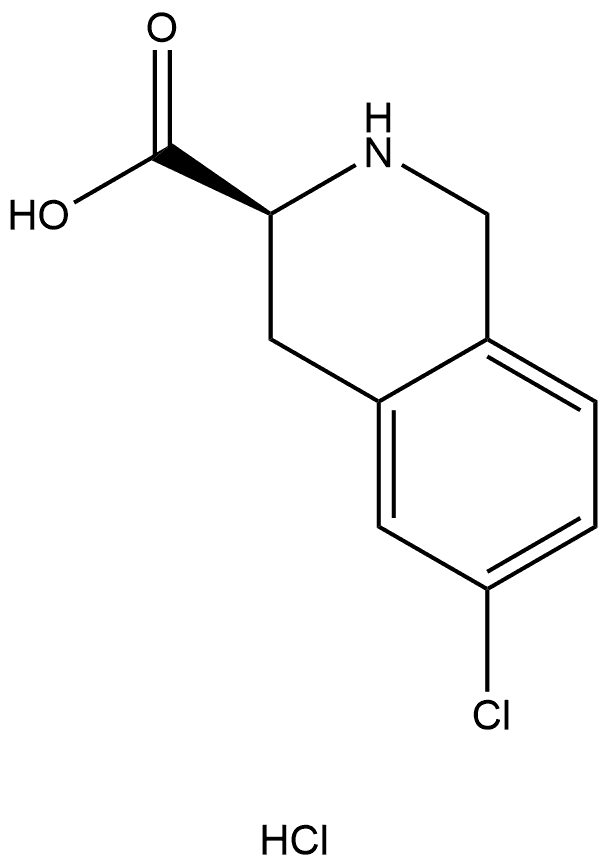 3-Isoquinolinecarboxylic acid, 6-chloro-1,2,3,4-tetrahydro-, hydrochloride (1:1), (3S)- Structure