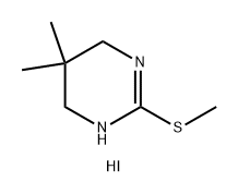 Pyrimidine, 1,4,5,6-tetrahydro-5,5-dimethyl-2-(methylthio)-, hydriodide (1:1) Structure