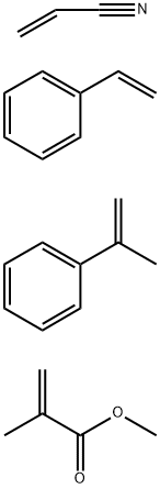 2-甲基-2-丙烯酸甲酯与2-丙烯腈、(1-甲基乙烯基)苯和乙烯基苯的聚合物, 29353-33-1, 结构式