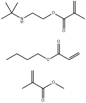 2-甲基丙烯酸[2-(1,1-二甲基乙基)氨基]乙酯与丙烯酸丁酯和2-甲基丙烯酸甲酯的聚合物, 29354-76-5, 结构式