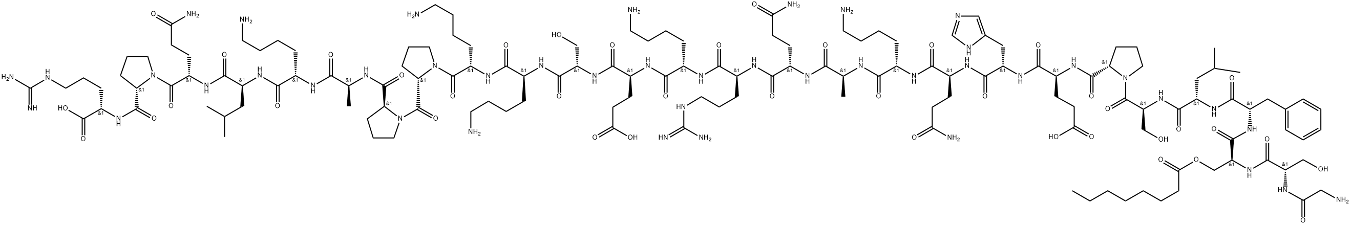 DES-GLN14-GHRELIN (大鼠) TFA,293735-04-3,结构式