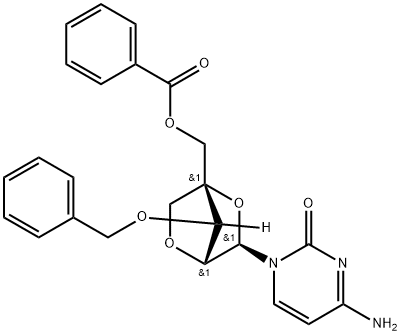 2(1H)?-?Pyrimidinone, 4-?amino-?1-?[2,?5-?anhydro-?4-?C-?[(benzoyloxy)?methyl]?-?3-?O-?(phenylmethyl)?-?α-?L-?lyxofuranosyl]?- (9CI)