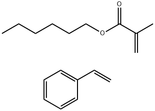 2-Propenoic acid, 2-methyl-, hexyl ester, polymer with ethenylbenzene Struktur