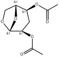 .beta.-D-ribo-Hexopyranose, 1,6-anhydro-3-deoxy-, diacetate 化学構造式