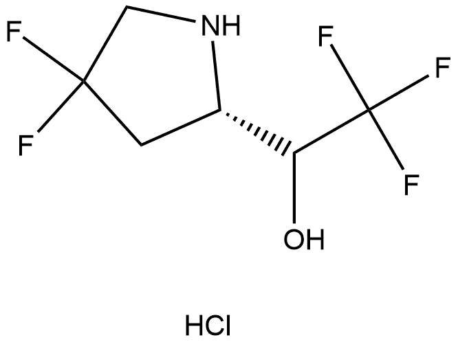 (R)-1-((S)-4,4-Difluoropyrrolidin-2-yl)-2,2,2-trifluoroethan-1-ol (hydrochloride) Structure