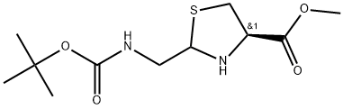 Methyl (4R)-2-(((tert-butoxycarbonyl)amino)methyl)thiazolidine-4-carboxylate Structure