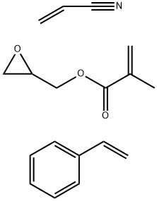 2-Propenoic acid, 2-methyl-, oxiranylmethyl ester, polymer with ethenylbenzene and 2-propenenitrile ( 9CL ) Struktur