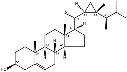 ゴルゴスタ-5-エン-3β-オール 化学構造式
