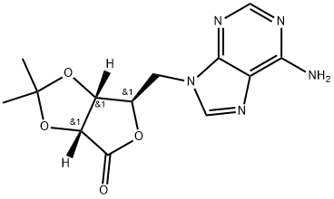 5-(Adenin-9-yl)-5-deoxy-2,3-O-isopropylidene-D-ribonolactone Structure