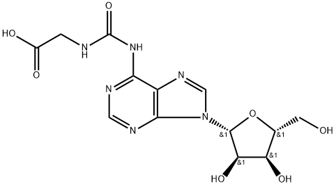 Glycine, N-[[(9-β-D-ribofuranosyl-9H-purin-6-yl)amino]carbonyl]- Struktur