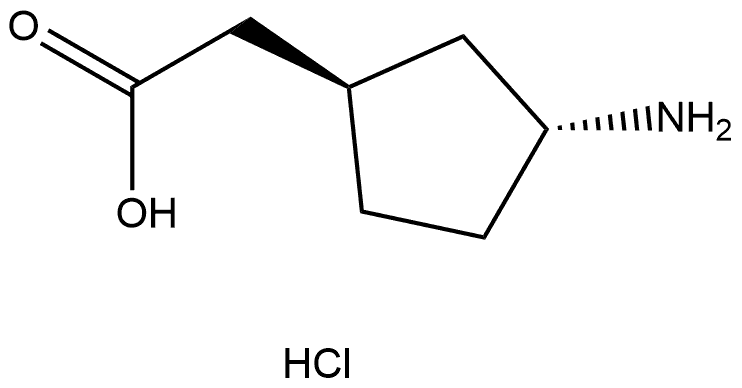 Cyclopentaneacetic acid, 3-amino-, hydrochloride (1:1), (1R,3R)- 结构式