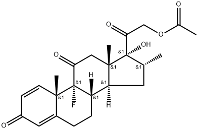 Pregna-1,4-diene-3,11,20-trione, 21-(acetyloxy)-9-fluoro-17-hydroxy-16-methyl-, (16α)- Struktur