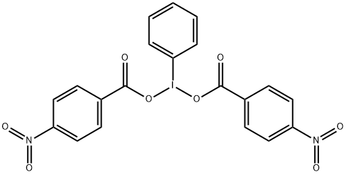 Iodine, bis(4-nitrobenzoato-κO1)phenyl-