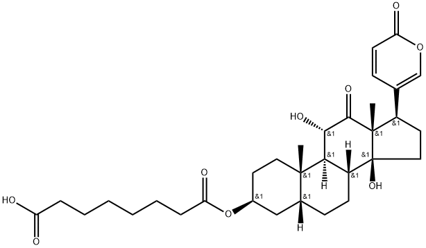 (3beta,5beta,11alpha)-3-[(7-Carboxy-1-oxoheptyl)oxy]-11,14-dihydroxy-12-oxo-bufa-20,22-dienolide Struktur