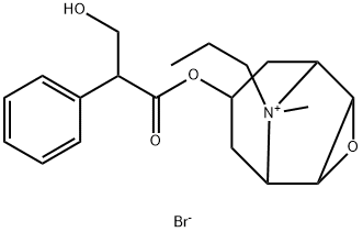 (1R,2R,4S,5S,7s,9S)-7-(((S)-3-hydroxy-2-phenylpropanoyl)oxy)-9-methyl-9-propyl-3-oxa-9-azatricyclo[3.3.1.02,4]nonan-9-ium Struktur