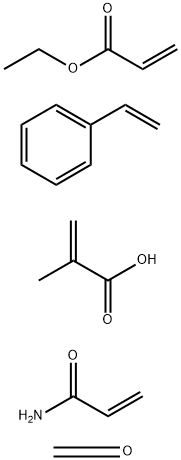 2-Propenoic acid, 2-methyl-, polymer with ethenylbenzene, ethyl 2-propenoate, formaldehyde and 2-propenamide 结构式