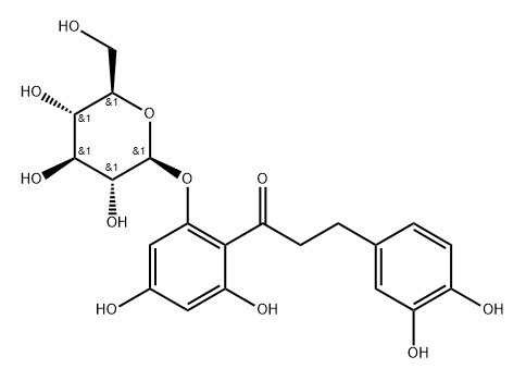 Phloretin-3-hydroxy-2-O-glucoside 化学構造式