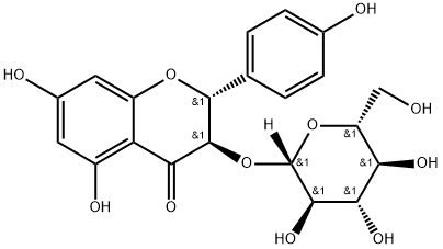ジヒドロケンペロール3-O-グルコシド 化学構造式