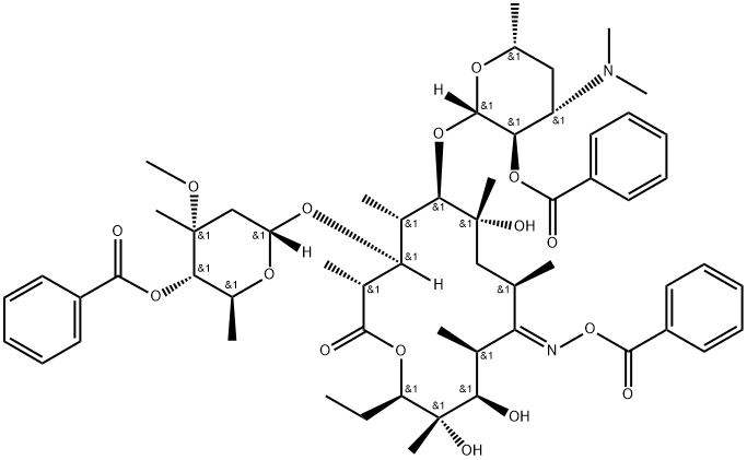oxime 2', 4'', 9-tribenzoate Structure