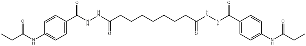 N,N'-[(1,9-dioxo-1,9-nonanediyl)bis(2,1-hydrazinediylcarbonyl-4,1-phenylene)]dipropanamide Struktur