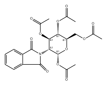 1,3,4,6-四-O-乙酰基-2-脱氧-2-邻苯二甲酰亚胺-Α-D-吡喃葡萄糖, 31505-44-9, 结构式