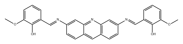 2,2'-[3,6-acridinediylbis(nitrilomethylylidene)]bis(6-methoxyphenol) 结构式