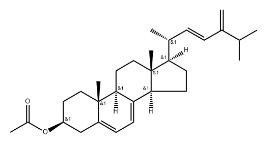 ergosta-5,7,22,24(28)-tetraen-3beta-yl acetate Structure
