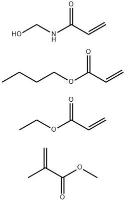 2-Propenoic acid, 2-methyl-, methyl ester, polymer with butyl 2-propenoate, ethyl 2-propenoate and N-(hydroxymethyl)-2-propenamide 化学構造式