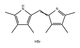 1H-Pyrrole, 2,3,4-trimethyl-5-[(3,4,5-trimethyl-2H-pyrrol-2-ylidene)methyl]-, hydrobromide (1:1) Struktur