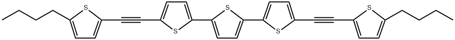 2,2':5',2''-Terthiophene, 5,5''''-bis[2-(5-butyl-2-thienyl)ethynyl]- Struktur