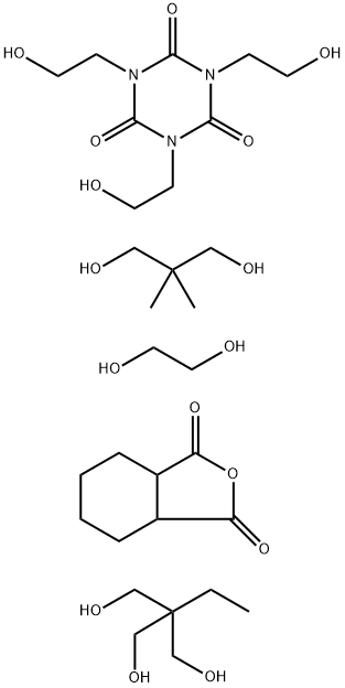 1,3,5-Triazine-2,4,6(1H,3H,5H)-trione, 1,3,5-tris(2-hydroxyethyl)-, polymer with 2,2-dimethyl-1,3-propanediol, 1,2-ethanediol, 2-ethyl-2-(hydroxymethyl)-1,3-propanediol and hexahydro-1,3-isobenzofurandione Struktur