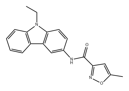 N-(9-乙基-9H-咔唑-3-基)-5-甲基异恶唑-3-甲酰胺, 322723-35-3, 结构式