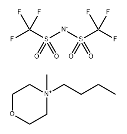 N-甲基,丁基吗啉双三氟甲磺酰亚胺盐,324574-95-0,结构式