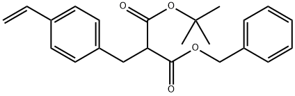 1-(1,1-Dimethylethyl) -3-(phenylmethyl) 2-[(4-ethenylphenyl)methyl]propanedioate 化学構造式