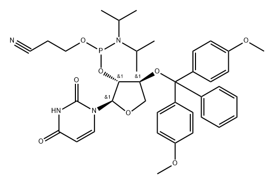 Phosphoramidous acid, bis(1-methylethyl)-, (2R,3R,4S)-4-[bis(4-methoxyphenyl)phenylmethoxy]-2-(3,4-dihydro-2,4-dioxo-1(2H)-pyrimidinyl)tetrahydro-3-furanyl 2-cyanoethyl ester (9CI)|DMTR-TNA-U AMIDITE