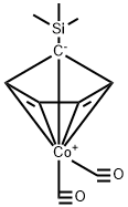 Cobalt, dicarbonyl[(1,2,3,4,5-η)-1-(trimethylsilyl)-2,4-cyclopentadien-1-yl]- 化学構造式