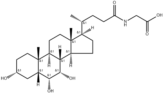 N-(3α,6α,7α-トリヒドロキシ-24-オキソ-5β-コラン-24-イル)グリシン 化学構造式