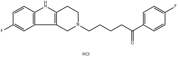 32774-08-6 1-Pentanone, 1-(4-fluorophenyl)-5-(8-fluoro-1,3,4,5-tetrahydro-2H-pyrido[4,3-b]indol-2-yl)-, hydrochloride (1:1)