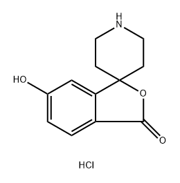 6-Hydroxy-3H-spiro[isobenzofuran-1,4'-piperidin]-3-one hydrochloride 化学構造式